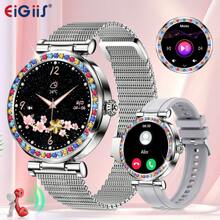 EIGIIS Montre connectée pour femmes Écran HD 1,27" Tracker de fitness Fonction d'appel entrant/sortant Étanche Tracker d'activité avec suivi du sommeil Podomètre Smartwatch de sport compatible Android iOS