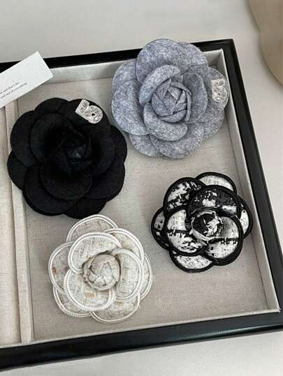 1 件复古法国山茶花胸针，优雅淑女风格连衣裙配饰别针，用于衣服包饰学校办公室配饰衬衫夹克珠宝万圣节衣服别针有趣可爱的教师礼物万圣节配饰教师节服装配饰包饰圣诞节