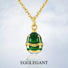 EGGLEGANT 1 pieza Delicado colgante de huevo esmaltado, collar con colgante simple, joyería para mujeres para uso diario, regalo de Pascua o aniversario