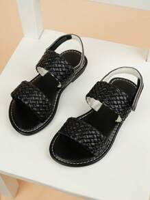 Dép xỏ ngón dệt thoải mái thời trang cho trẻ em, Dép đi biển cho trẻ em, Dép đi bộ ngoài trời cho trẻ em - màu đen - Xem 3