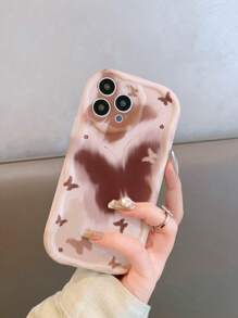 可爱简约蝴蝶图案大理石纹理TPU防震单件装，大理石纹理TPU摄像头保护套，多功能防震TPU手机壳，适用于 11、12、13、13 Pro Max、14 Pro Max、15、15 Pro、15 Plus、15 Pro Max、16、16 Pro、16 Plus、16 Pro Max、 17、 17 Air、 17 Pro、 17 Pro Max、S25、S25 Plus、S25 Ultra，也兼容三星手机，春季周年纪念礼物 - 彩色 - 查看 2