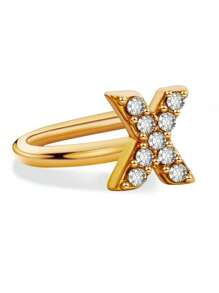 U-Shaped Gold 26 English Letters Rhinestone-Set Simple Ear Clip Personalized Fashion Mini Classic Earrings Without Piercing Ears