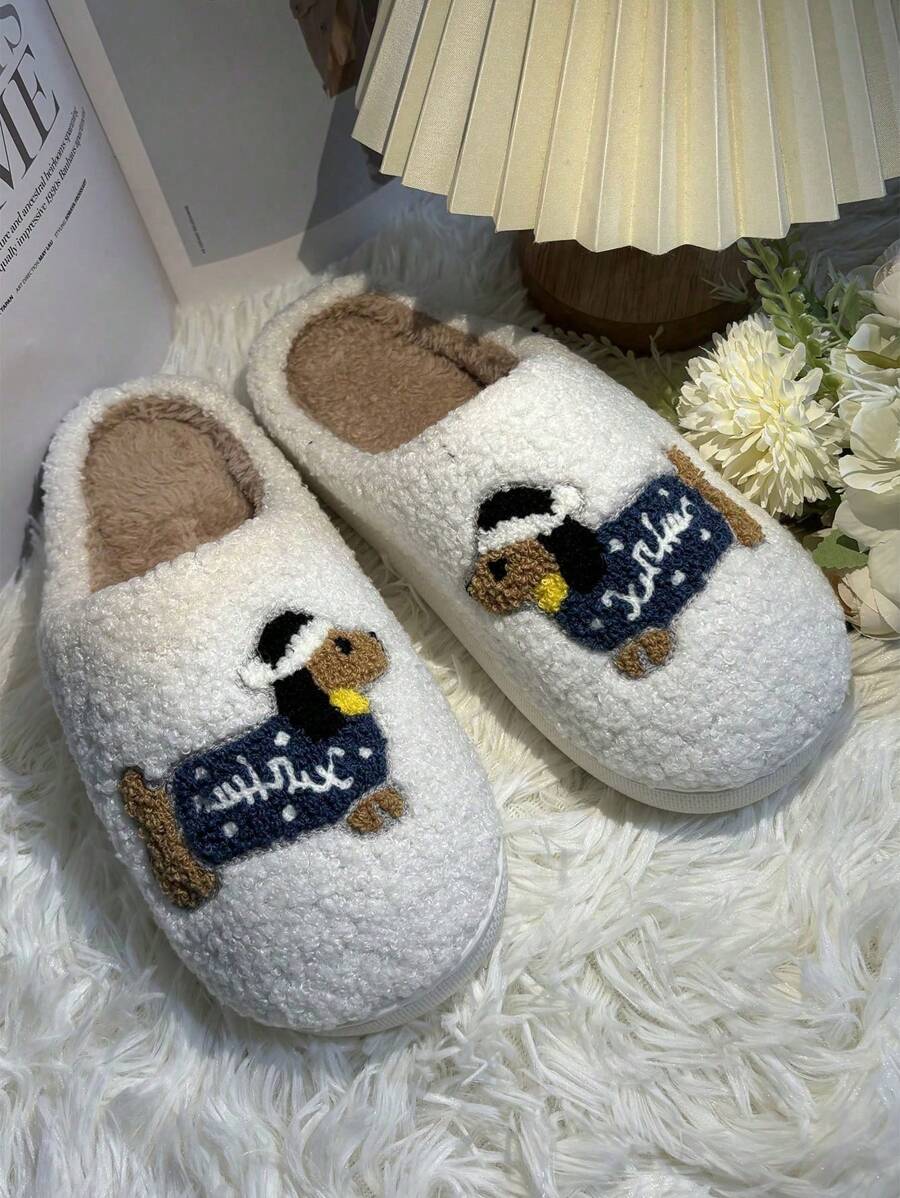 时尚秋冬卡通可爱粉兔冰淇淋樱桃猴家居拖鞋厚实防滑适合室内/室外穿着