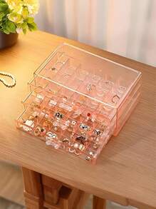 1 Transparent Cosmetics Storage Box, 72 Grid Acrylic Storage Box Drawer Type Multi-Layer Cosmetics Storage Display Rack, Large Capacity Fixed Skin Care Products Storage Box, Multi-Functional Cosmetics Storage Rack, Acrylic Transparent Cosmetics Storage Box, Large Capacity Skin Care Products Stationery Storage Box - Multicolor - View 9