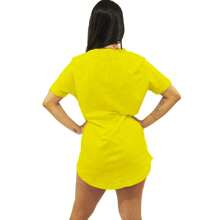 Tropicaos Kit 2 Camisetas Oversized Tapa Bumbum Feminina Longline Estampada Academia Fitness 100% Algodão - Verde e Amarelo - Visão 4