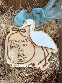 Personalized Crane Baby Announcement Decorations Pregnancy Announcement Gender Reveal Birth Statistics Signs Baby Decorations Gifts Birthday Graduation - Multicolor - View 1