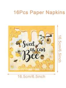 8/16Pcs Bee Theme Tableware Set,Disposable Dinnerware Set,Paper Plates Paper Cups Napkins,Picnic Utensil,1st Birthday Party Supplies,Birthday Party Supplies,Wedding Decor,Babe Shower Decor,Gender Reveal Party Supplies,Bridal Shower Supplies,Holiday Party Supplies - Bee - View 12