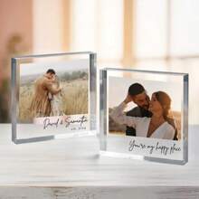 1 Piece Customizable Acrylic Photo Text Plaque - Personalized Image Block, Perfect Gift For Your Loved Ones For Thanksgiving, Christmas And New Year