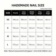 10pcs Short Trapezoidal Handmade Wearable Nails, High-End Elegant Nails, Color Nails, Colorful, Detachable And Reusable, Includes 1pc Glue And 1pc Nail File, Suitable Daily Life, Work, School, Dates, Parties, And Proms. - M - 查看 10
