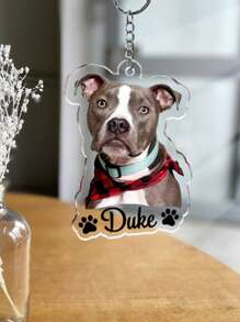 Portachiavi personalizzato con foto e nome, portachiavi personalizzato a forma di animale domestico, portachiavi per cani personalizzato, portachiavi con foto di gatti, portachiavi fotografico personalizzato, portachiavi in acrilico con ritratto personalizzato, portachiavi per cani, foto di animali domestici, portachiavi con stampa del logo