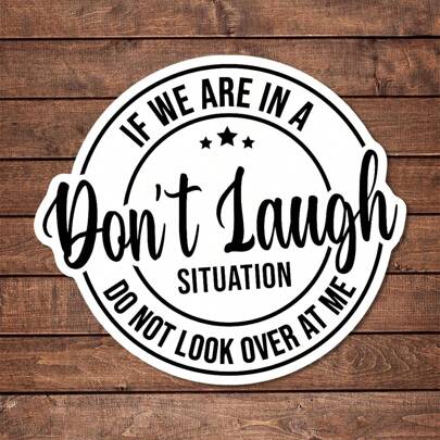 1/2/5 件如果我们处于某种情况，请不要看着我，不要笑乙烯基贴纸 - 可爱的粉红色女性美学，适用于水瓶、日记本和笔记本电脑 | 防水贴纸，送给少女和年轻女性的完美礼物