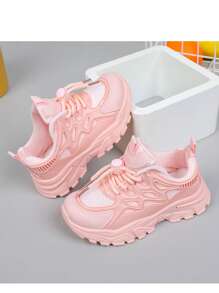 Girls' Spring Autumn Sneakers, Children Thick Sole Casual Breathable Sports Shoes, Student Running Shoes, Big Kids