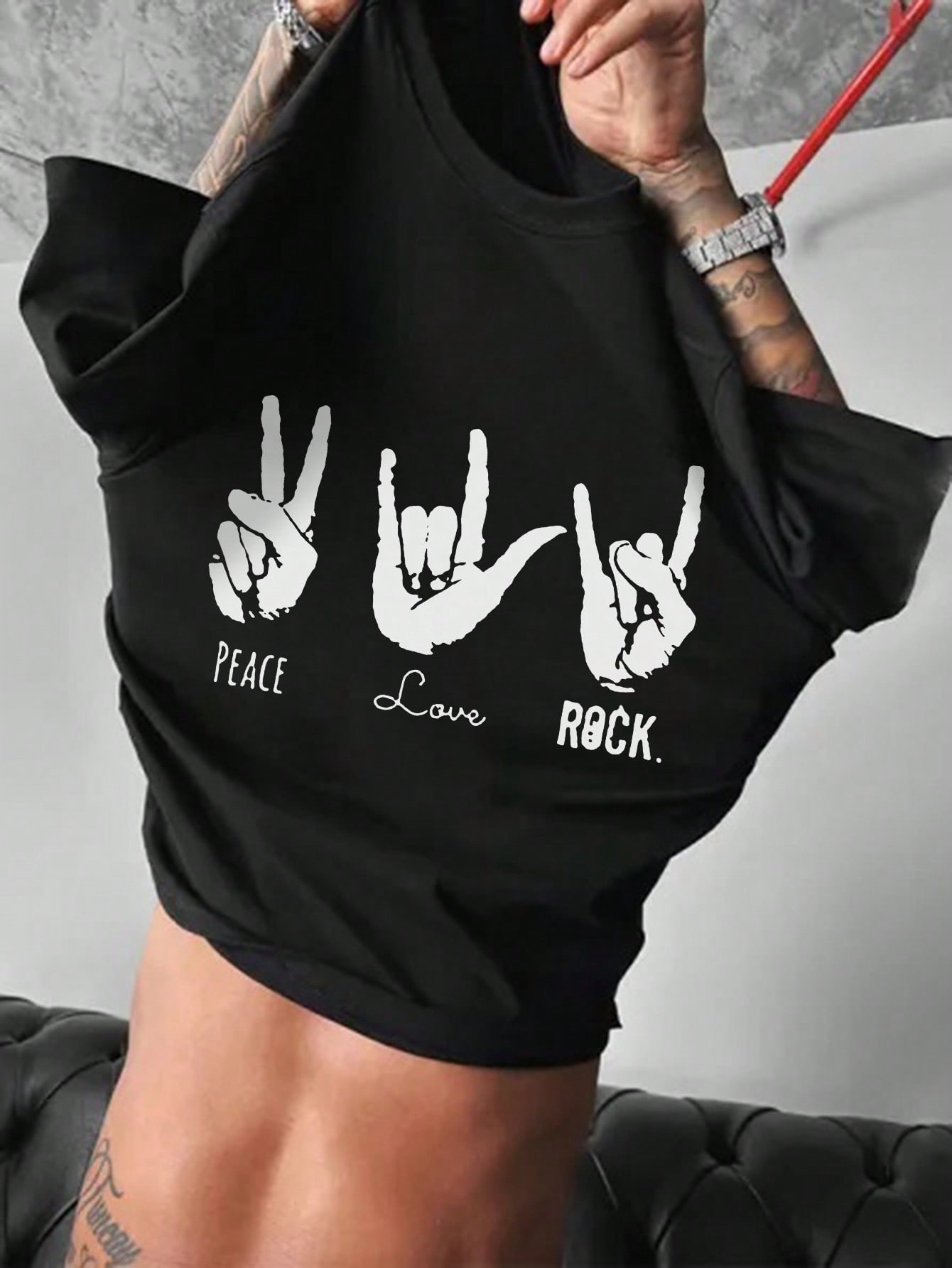 Men's Personalized Print Short Sleeve T-Shirt, Comfortable Breathable, Suitable For Summer, Style