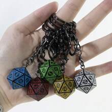 Pendant Dice Keychain, Creative D20 Dice Charm Keyring Lucky Gift For Hanging Accessories - D20 Pattern Keychain - View 4