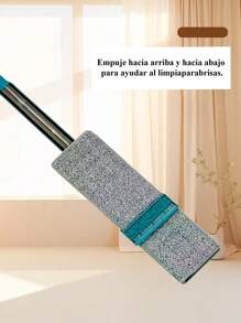 Trapeador plano para limpieza con manos libres, trapeador con escobilla de goma, trapeador plegable, uso en seco y húmedo - Gris - Ver 2