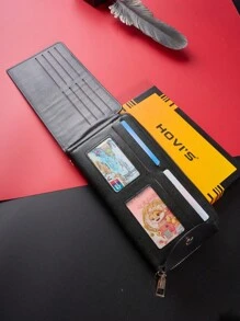 HOVI'S Cartera multifuncional y elegante para negocios, de peso ligero con múltiples compartimentos para tarjetas, de gran capacidad, billetera larga para jóvenes