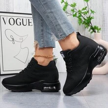 New Women's Platform Wedge Thick Bottom Sneakers, Outdoor Sports Shoes, Height Increasing
