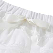 Women Lolita Bloomers Cute Ruffle Shorts Lace Pumpkin Pants Sexy Boyshorts Layered Bottoms Y2k Fairy Lace Layered Sweet Pettipants - trắng - Xem 8
