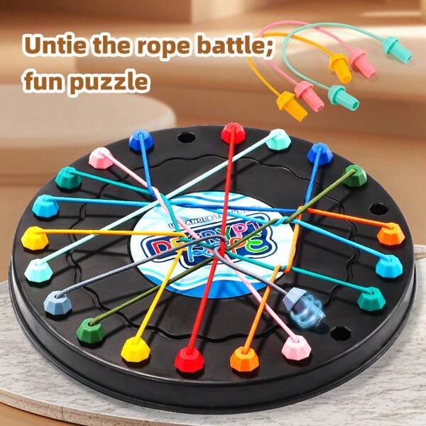 Twisted Rope Puzzle Game Rope Knots Untangle Stack Puzzle Sorting Board Game Brain Teaser Fine Motor Skills Toys String Solution Central Lacing Toys