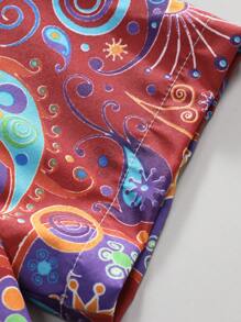 Men's Spring/Summer Geometric Print Short Sleeve Casual Shirt - Red - View 4