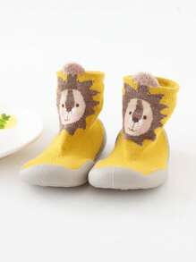 1 par de calcetines de bebé y niño pequeño antideslizantes con diseños de dibujos animados, calcetines para usar en casa para bebés