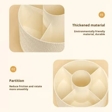 Soporte giratorio de lujo para almacenamiento de brochas de maquillaje, organizador de escritorio de plástico para el hogar y el dormitorio - Multicolor - Ver 9