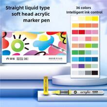 120/80/60/48/36/24/12 Pcs/Set Acrylic Marker Pens, Soft Tip Liquid Marker Pens For Students, Non-Transparent Overlapping Watercolor Pens, High-Quality Art Supplies For DIY, Marking, Lettering, Coloring