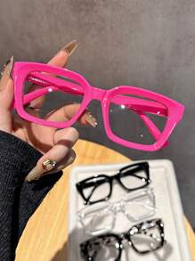 4pcs Women Geometric Multicolor Plastic Modern Simple Style Clear Glasses For Daily Life Appointment Outfits Going Out Outfit