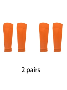 2 paires de chaussettes de compression de football de couleur unie simples, manches de jambe serrées, convenant au football, au basketball, au cyclisme et à d'autres sports de plein air