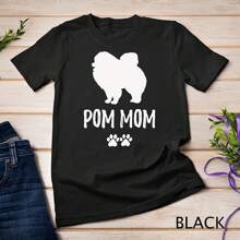 Funny Pom Shirt Pomeranian Mom Pom Lover T-Shirt Sweatshirt - Black - View 1