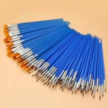 15pcs Watercolor Painting Brushes With Blue Handle, Suitable For Coloring, Graffiti, Drawing, Outlining And Lining With Paints