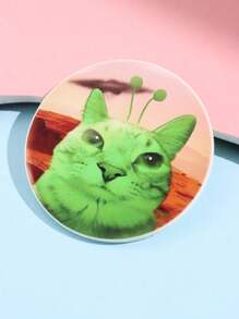 1 件可爱搞笑卡通创意独特时尚简约猫、UFO、火箭、炸鸡亚克力胸针，女士日常佩戴首饰 - 彩色 - 查看 13