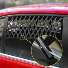 1pc Breathable Mesh Adjustable Pet Car Barrier - Breathable Mesh Dog Window Guard, Easy To Assemble, Available In Small And Large Sizes - Black - View 3