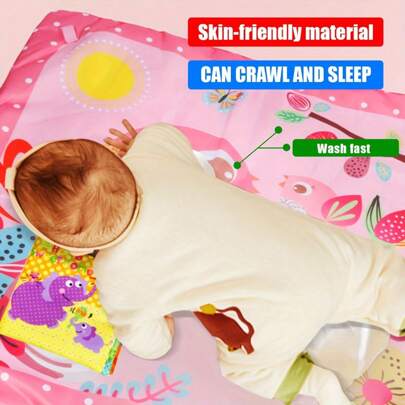 1pc Baby Play Mat With Hanging Toys - Infant Activity Gym For Exercise And Development - Multifunctional Game Yard For Tummy Time, Crawling And Sitting - Ideal Holiday Gift