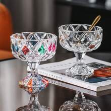 彩色手绘冰淇淋杯，冷饮杯，适用于冰淇淋，酸奶，冰淇淋，9.5盎司/280毫升