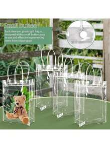 40 bolsas de regalo de PVC transparentes con asas, 15*16*7 cm - transparente - Ver 4