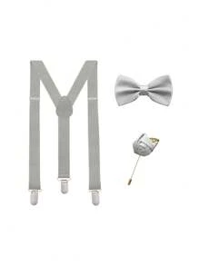 1 套男士领结、吊带、胸针组合，适合宴会和派对，适合外出装扮婚礼派对，也适合秋冬配饰万圣节服装，适合青少年、青年、男士、休闲、户外、运动、度假、毕业礼物、生日、日常穿着