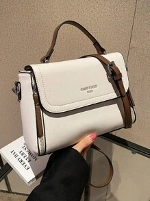 Bolso de mano versátil y elegante de mujer con estampado de lichis - Blanco - Ver 4