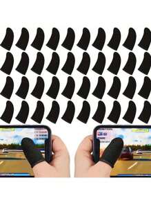 60-100 个黑色碳纤维指套简约款拇指套手指无缝触屏防汗透气手指套