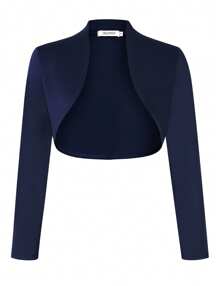 MODISFRAU Women's Bolero Short Cardigan Festive Short Cardigan Elegant Shoulder Jacket - 藏蓝色 - 查看 1
