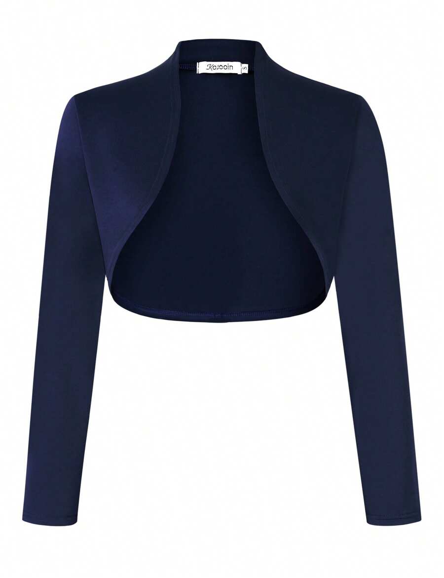 MODISFRAU Women's Bolero Short Cardigan Festive Short Cardigan Elegant Shoulder Jacket - 藏蓝色 - 查看 1