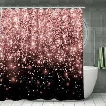 4pcs Pink Rhinestone Rain Curtain Gift Shower Curtain Decoration, Beautiful Housewarming Gift Modern Home Decoration, Waterproof Shower Curtain And Toilet Floor Mat Three Piece Set With 12 Shower Curtain Hooks Home Bathroom Decor Bathroom Accessories Back To School Fall Decor
