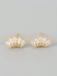 1pc Pure Silver Ring,1pc Pure Silver Necklace, 1 Pair Of Pure Silver Earrings Jewelry Set, Featuring An Anti-Allergenic Design With A Simple Yet Elegant Full-Rhinestone Crown, Highlighting Your Refined, Romantic And Versatile Elegant.