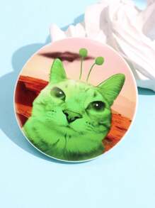 1 件可爱搞笑卡通创意独特时尚简约猫、UFO、火箭、炸鸡亚克力胸针，女士日常佩戴首饰 - 彩色 - 查看 8