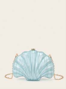 Women Evening Clutch Bag Bridal Wedding Personalized Mini Shell Design Acrylic Clutch Dinner Bag For Women Prom With Detachable Metal Chain For Wedding And Party Shoulder Bag Women Clutch Purses For Ladies Handheld Evening Bag Versatile Cocktail Party New Wallet Banquet Bag, Elegant Shell Bag, Perfect For Parties, Weddings, Dinners & Banquets, Matches Wedding Dresses, Formal Wear, Prom Gowns, Birthday Outfits & Women's Party Attire, Prom Bag For Party - Multicolor - View 6