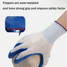 2 件装工作手套，耐磨触摸屏手套适用于建筑工地、园艺、劳动保护 - 彩色 - 查看 6