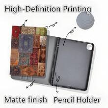 一个图案，一条线，可与同型号钢化玻璃屏幕保护膜配对，平板电脑保护套，柔软防摔保护，超薄/智能支架/自动唤醒保护套兼容 10.9/10.2/Air 5th Gen/Pro 11/10th/9.7、Air 2/Air、iPad (7th/8th Gen)、Air 4/5、Pro 11 2022/Air 11(2025)/11th/Air 13(2025) - 黑色 - 查看 6