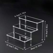 1 件亚克力展示架，多层分层展示架，家庭储物收纳架和产品展示架，适用于香水、化妆品、收藏品、玩具、派对装饰 - 無色 - 查看 19
