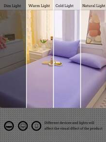 3 件套紫色纯色柔软舒适拉绒床上用品套装，适用于卧室和客房