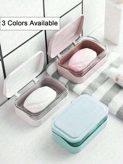 Dubbelskiktad tvållåda med fällbar design, minimalistisk resetvållåda med lock, kreativ tvålkopp med dräneringssystem, transparent förvaringsbehållare för badrum, resor, utan borrning (endast lådan) Researtiklar, researrangör för stranden, höstdekor semester tillbaka till skolan necessär necessär tvättpåse necessär reseväska sminkförvaring strandväska semesterartiklar skolmaterial researtiklar damer för studenthem hem badrumsinredning